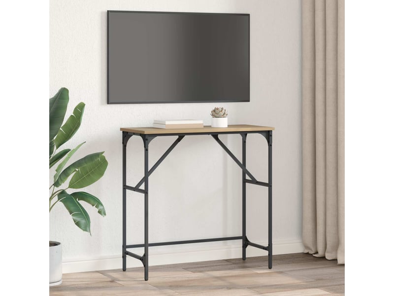  Table de chevet - table console chêne artisanal 75 x 32 x 75 cm bois d'ingénierie  - Conforama C