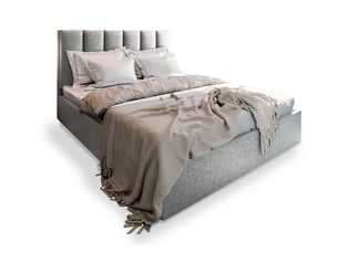 Lit coffre 200x200 cm <strong>MASSENO</strong> <strong></strong> coloris gris