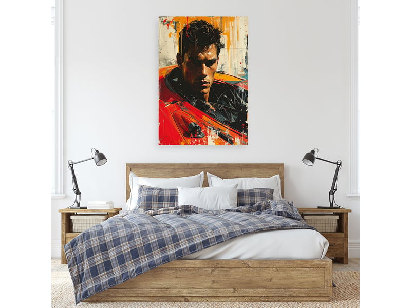  Tableaux, portrait masculin dans une lumière rouge et orange 60x90 1312608424 - Conforama B