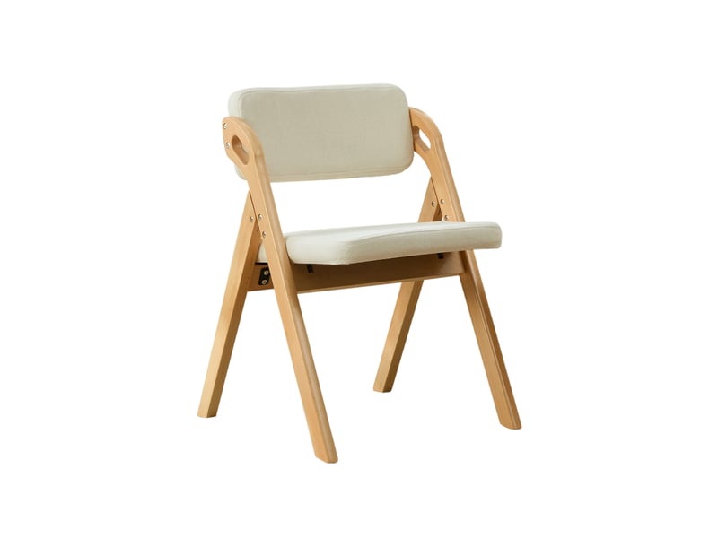  Chaises pliantes rembourrées en bois (buché) - 2 pièces, beige  - Conforama A