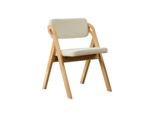 Chaises pliantes rembourrées en bois (buché) - 2 pièces, beige
