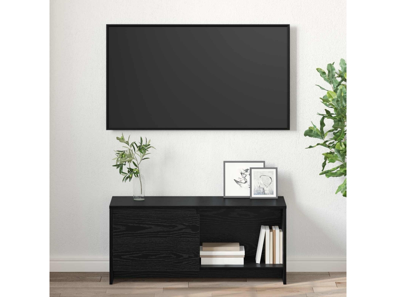  Ensemble meuble tv - banc tv - meuble de rangement 90 x 35 x 40 cm chêne noir bois d'ingénierie  - Conforama D