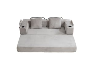 Canapé-lit de sol convertible 185x92,5x60 cm gris clair