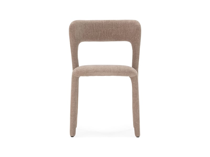  Lot de 2 chaises repas 56x51x77 cm en tissu taupe  - Conforama C