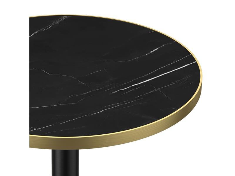 Table à manger 70 cm plateau effet marbre table de salle à manger design moderne plateau en pierre frittée résistant aux rayures et à l’abrasion surface hydrofuge pieds en acier inoxydable usage polyvalent - Conforama D