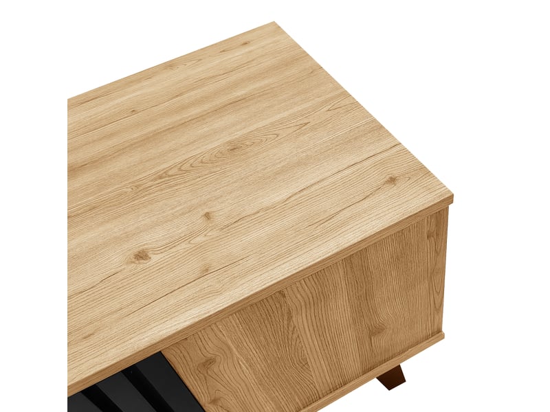  Table basse avec grand compartiment et 2 niches de rangement, style moderne, pour salon, 100 × 60 × 45 cm  - Conforama E