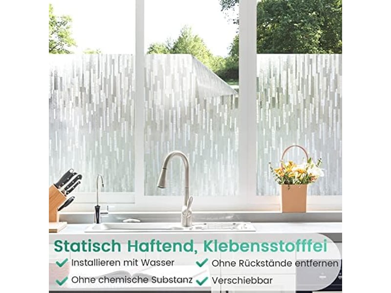  Film électrostatique pour fenêtre anti-uv et occultant – 45x200 cm, pour maison, bureau et cuisine  - Conforama D