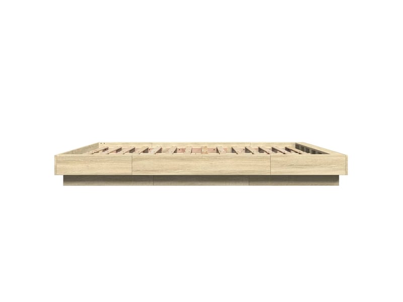 Lit double- lit adulte -  cadre de lit sans matelas chêne sonoma 150x200 cm  - Conforama D
