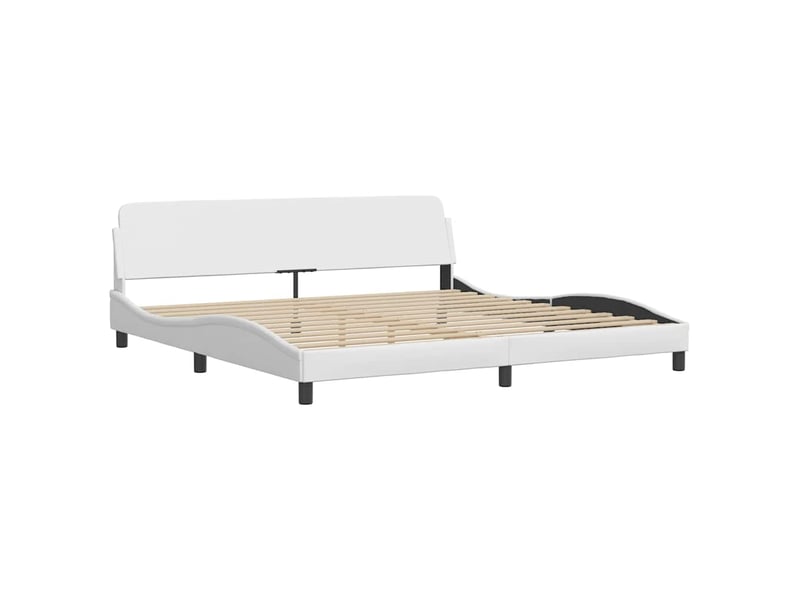  Lit double- lit adulte -  cadre de lit viana sans matelas blanc 200x200 cm similicuir  - Conforama D