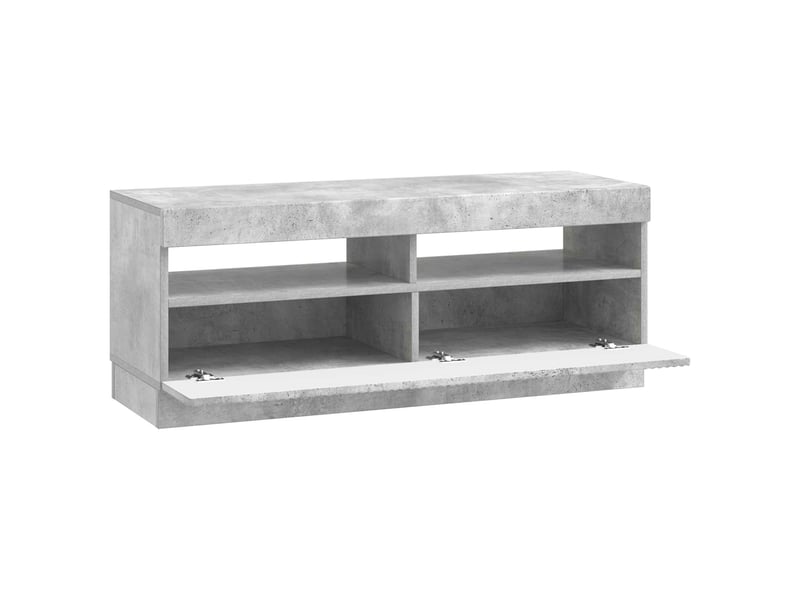 Meuble tv - banc tv - meuble de rangement led gris béton bois d'ingénierie - Conforama E