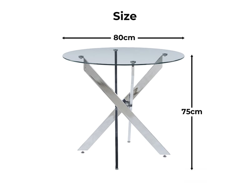  Table à manger en verre et métal argenté  - Conforama E