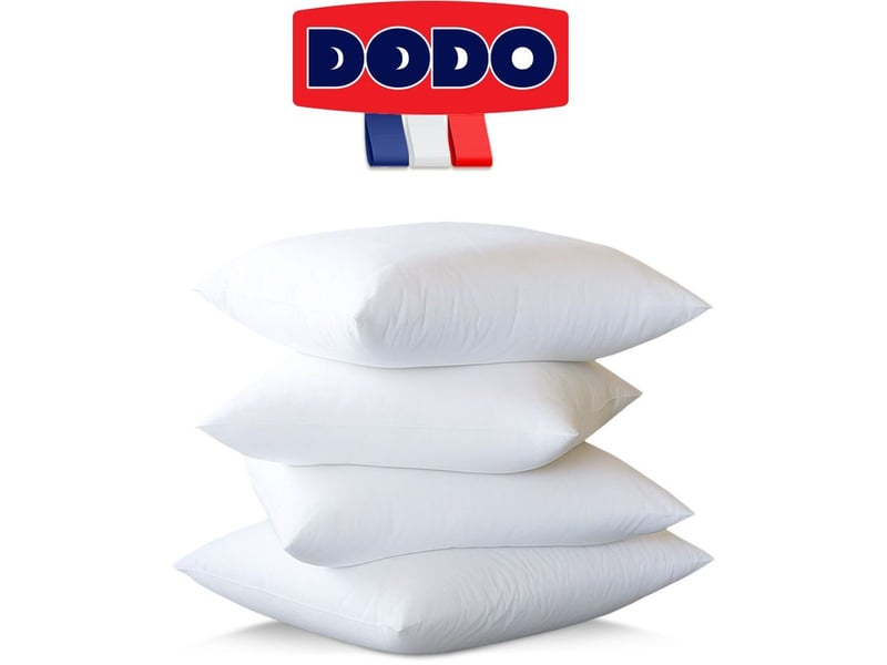 Lot de 4 oreillers moelleux - gros volumes - 60 x 60 cm - 100% polyester volupt'air - blanc  - Conforama A