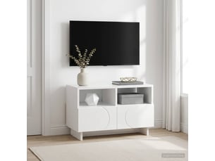 Meuble tv coloris blanc  <strong></strong>  <strong></strong>