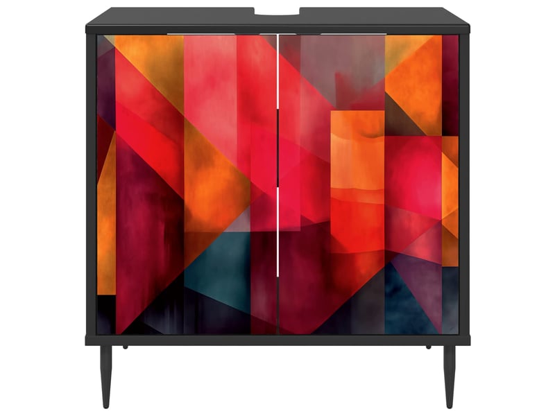  Armoire de salle de bain, meuble de rangement heesch chêne noir 60x40x61 cm  - Conforama E