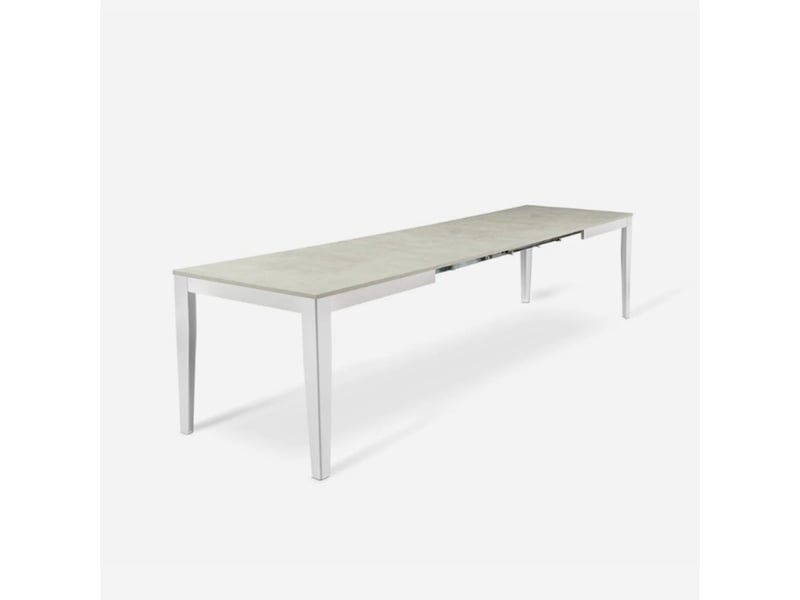  Table de salle à manger extensible avec piètement blanc 156316x90 moon - blanc  - Conforama C