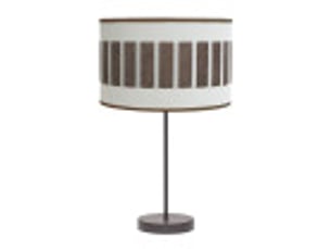 Fabrilamp ivanna grande lampe à poser marron blanc rouille, abat-jour cylindrique textile, 1 x e27, 62 cm
