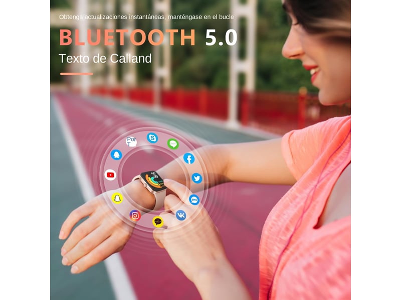 La smartwatch (rose) possède un écran tft de 1,85 pouce et des fonctions de numérotationréponse. - Conforama B