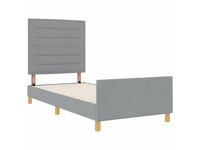  Lit adulte, lit simple, cadre de lit avec tête de lit gris clair 100x200cm tissu cf2687  - Conforama D