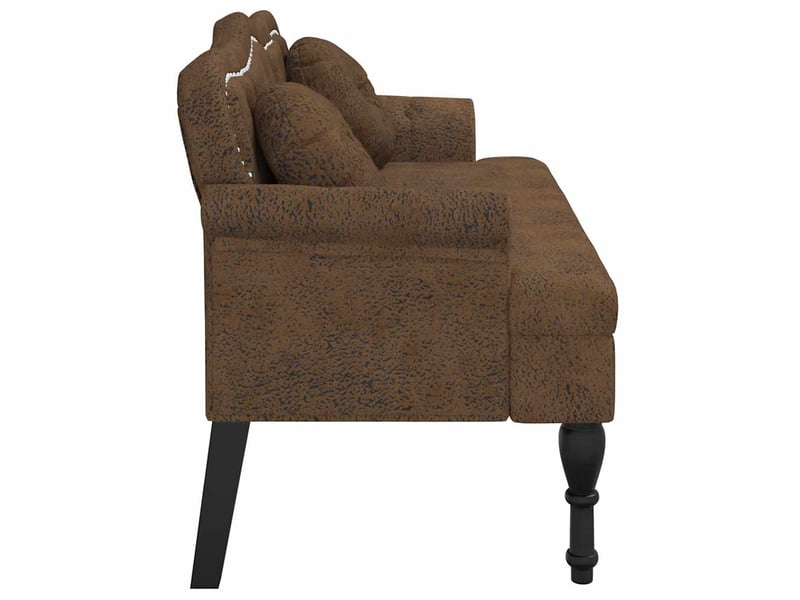  Banc salon, banc interieur avec coussins marron 120,5x65x75 cm similicuir  - Conforama D