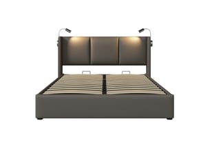 Lit coffre 160x200 cm coloris gris
