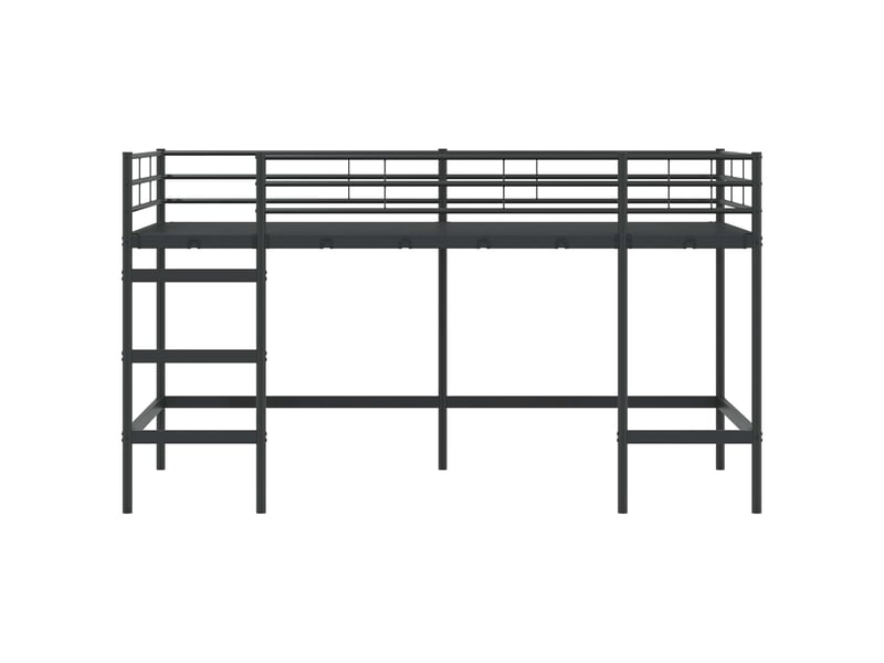  Lit mezzanine pour enfants - lit jeune uni noir 80 x 200 cm acier  - Conforama E