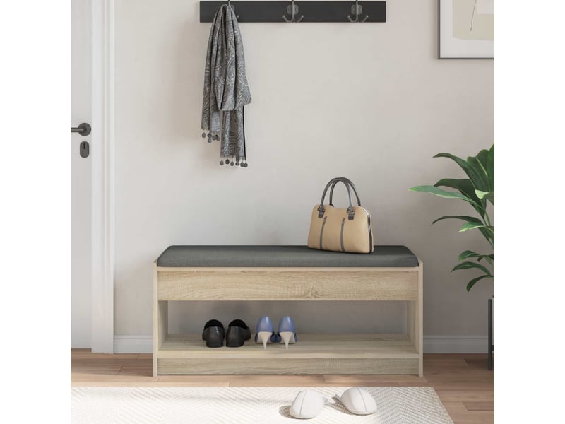 Banc d'entrée, banc interieur chêne sonoma 103x38x45 cm  - Conforama D
