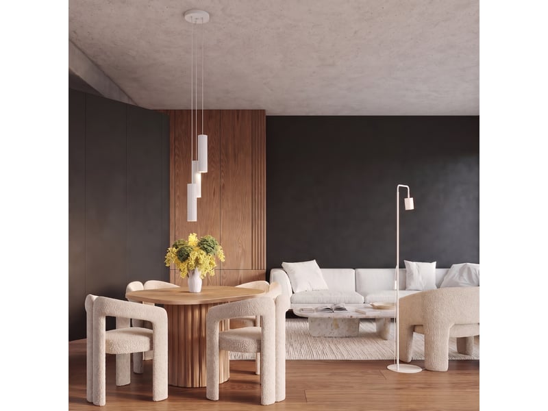  Suspension rayo 3l blanche aluminium moderne 98x45x6cm SL.3142 - Conforama B