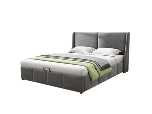 Lit coffre 140x200 cm TCQPZ   coloris gris