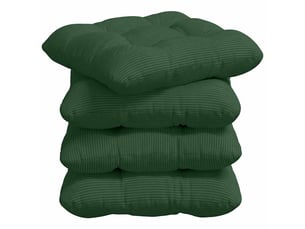 Lot de 4 coussins de siège, coussins décoratifs tissu en velours côtelé vert foncé cf59998
