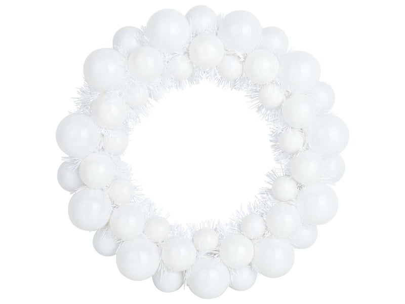  Couronnes de boules de noël 2 pcs blanc 33 x 33 x 7 cm  - Conforama D