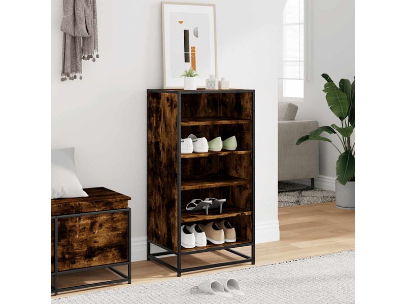  Étagère à chaussures chêne fumé 48x38x97,5 cm bois d'ingénierie shl1598  - Conforama C