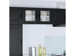 Meuble mural de cuisine, cabinet en verre mural noir 40x31x40cm shl8647