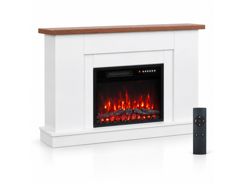  Homavo 23t-7 cheminée électrique avec meuble, 23 pouces, chauffage 10002000 w, effet flamme 3d 7 couleurs, minuterie et télécommande  - Conforama A