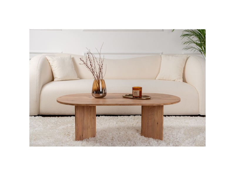  Table basse de salon en bois mdf mélaminé pin atlantique 119 x 60 x 40 cm  - Conforama B