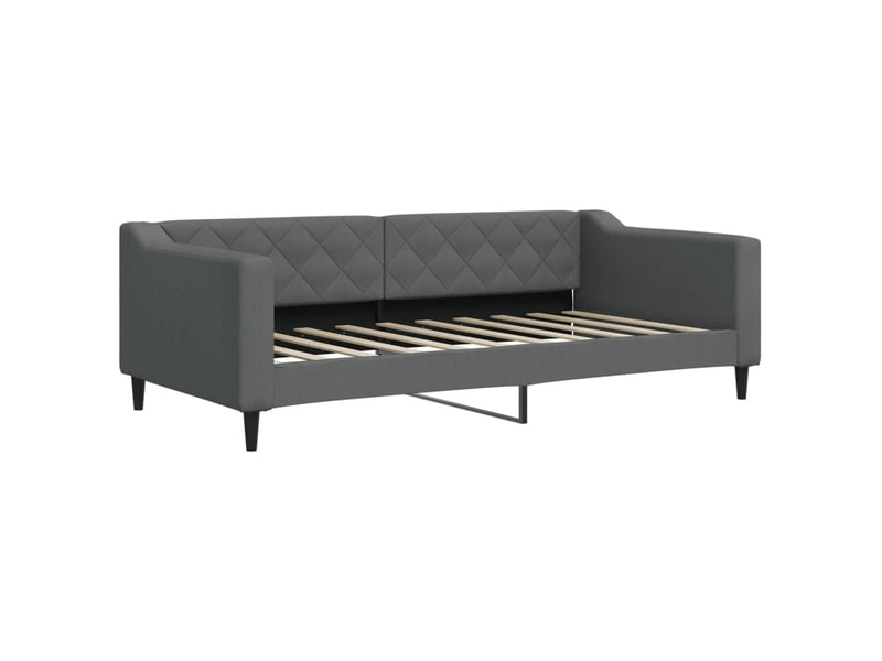  Lit simple- lit adulte -  lit de jour avec gigogne sans matelas gris foncé 90x190 cm  - Conforama C