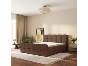 Lit coffre 140x200 cm <strong>MASSENO</strong>  <strong></strong> coloris marron