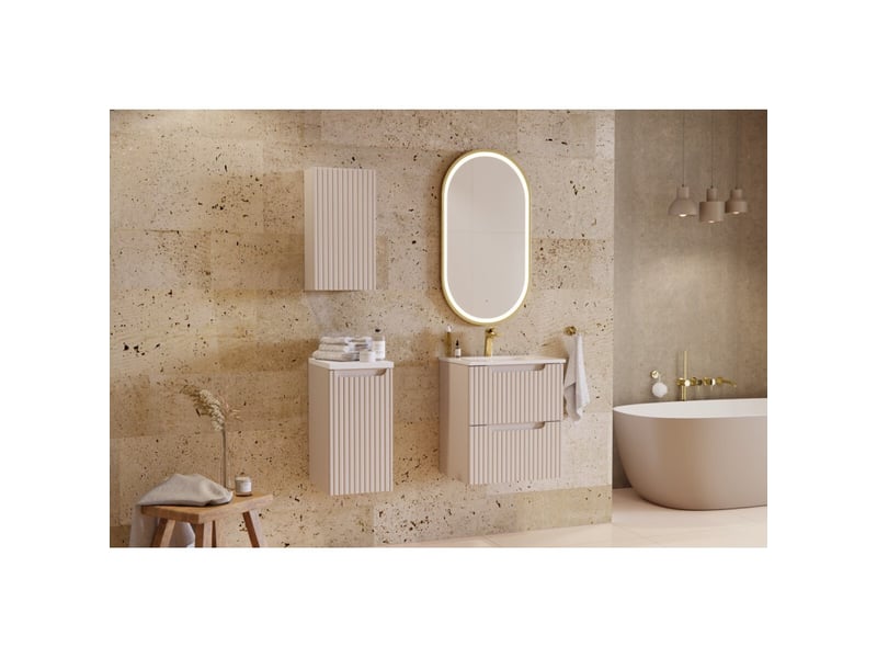  Miroir salle de bain led doré ovale 90x50 cm design  - Conforama C