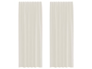 Lot de 2 rideaux en voile, voilages à œillets couleur crème cf44257