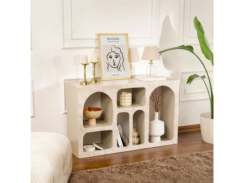  Console avec 6 niches beige 120 cm  - Conforama E