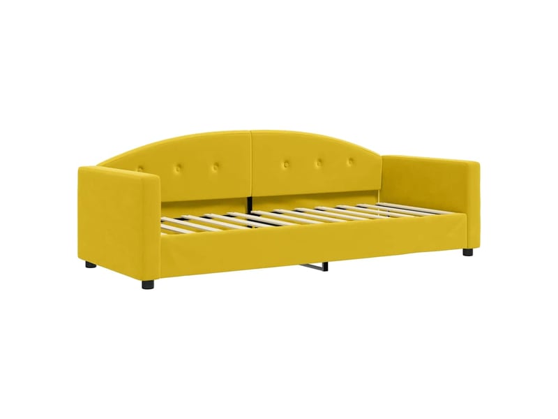  Lit simple- lit adulte -  lit de jour avec matelas jaune 80x200 cm velours  - Conforama B
