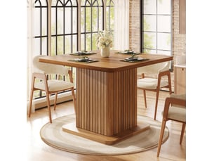 Table à manger carrée avec rangement 80x80x76 cm mdf effet bois foncé
