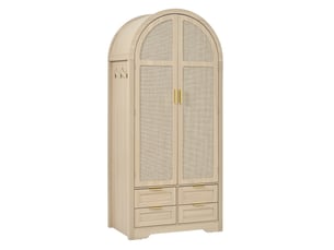 Armoire 2 porte(s)   4 tiroir(s)   coloris naturel largeur 50 cm