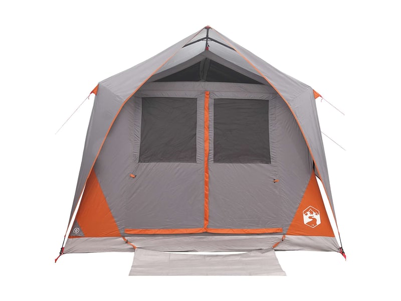  Tente tunnel, tente de camping 6 personne gris et orange polyester et acier  - Conforama E