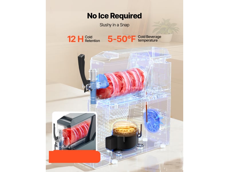 Vevor machine à granité distributeur de boissons glacées 4 l un seul réservoir - Conforama C