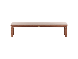 Banc avec coussin d'assise monsano 170 cm bois d'eucalyptus beige