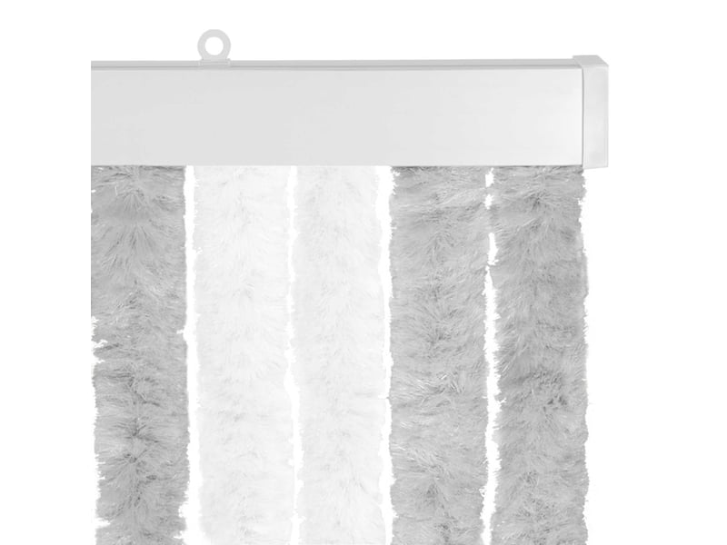  Rideau anti-insectes, moustiquaire en chenille gris clair et blanc cf43440  - Conforama D