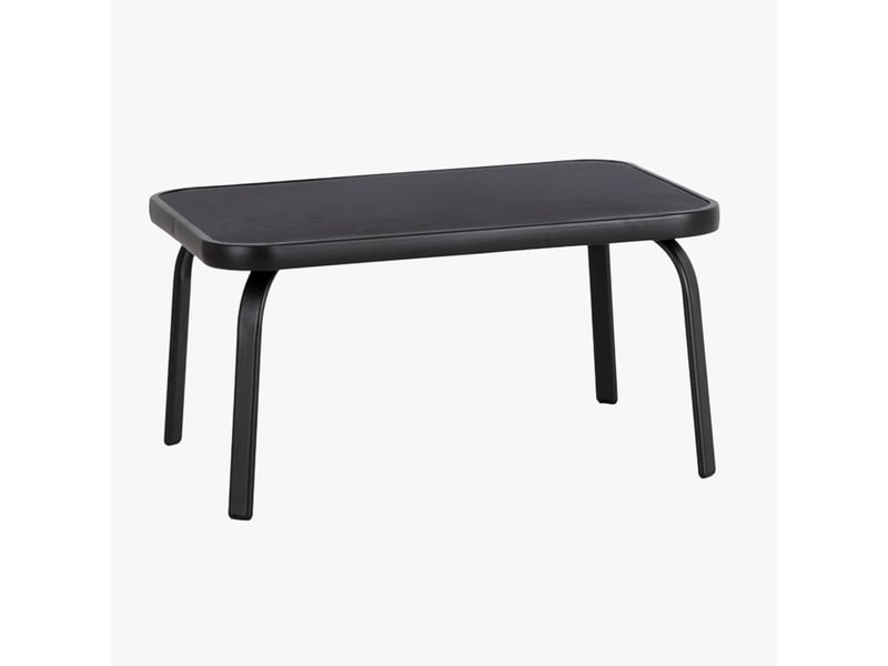  Ensemble de mobilier de jardin 4 places avec table en verre noir  - Conforama E