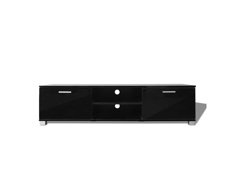  Meuble tv - banc tv - meuble de rangement noir brillant 140x40,5x35 cm  - Conforama C