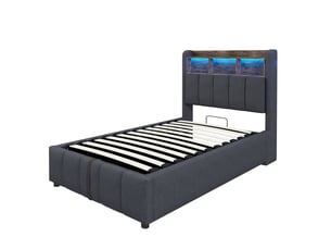 Lit coffre 90x200 cm coloris gris