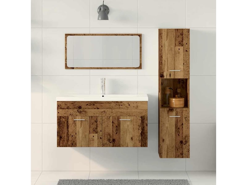  Ensemble de meubles salle de bain 3 pcs bois d'ingénierie cf63954  - Conforama D